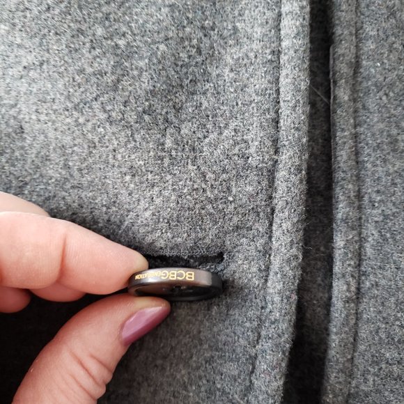 BCBG Generation Wool Blend Double Breasted Gray Cape Jacket - Picture 6 of 11